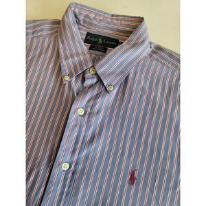 Ralph Lauren Blake Shirt Mens L Button‎ Down Striped Cotton Casual